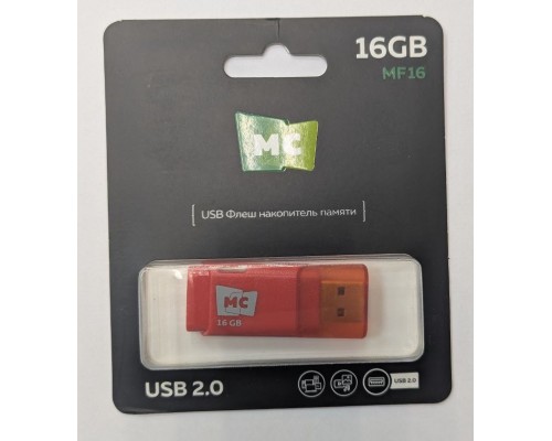 ФЛЭШ-КАРТА MORE CHOICE 16GB MF16 КРАСНАЯ С КОЛПАЧКОМ USB 2.0