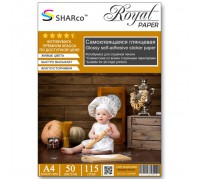 ФОТОБУМАГА SHARCO A4 САМОКЛЕЙКА ГЛЯНЦЕВАЯ 115г/м2 20 листов