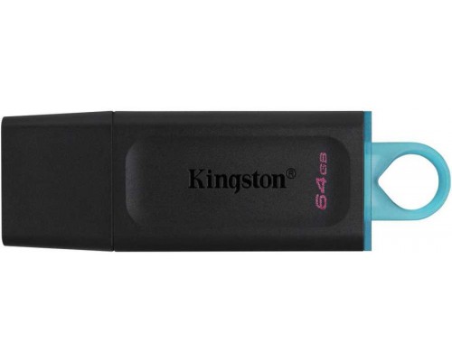 ФЛЭШ-КАРТА KINGSTON  64GB DT EXODIA БРЕЛОК ЧЕРН/БИРЮЗ USB 3.0