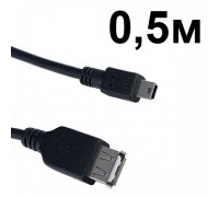 PERFEO КАБЕЛЬ USB 2.0 A(F) - mini USB 5P(M) 0.5м #U4201 №540