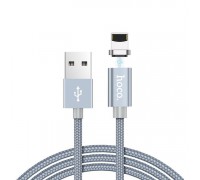 HOCO КАБЕЛЬ USB-iPHONE 5-8 U40A МАГНИТНЫЙ СЕРЫЙ МЕТАЛЛИК 1м